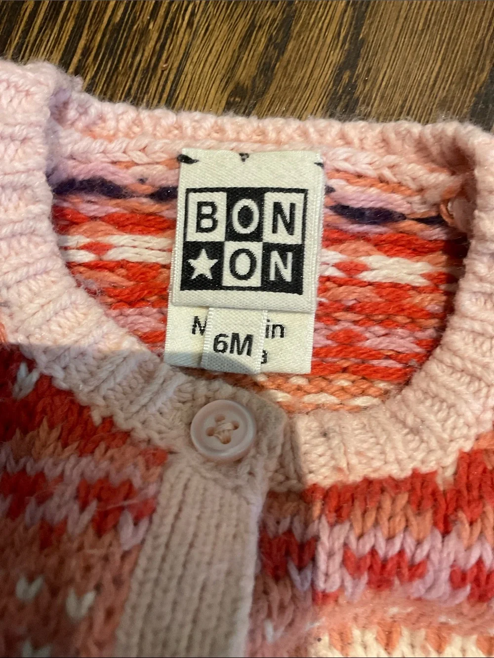 Bonton Pink & Coral Fair Isle Knit Pajama Set